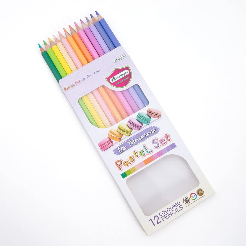 Masterart Pastel Colored Pencils 12 Colors for Kids and Adults Coloring (LES MACARONS PASTELS) - Image 1